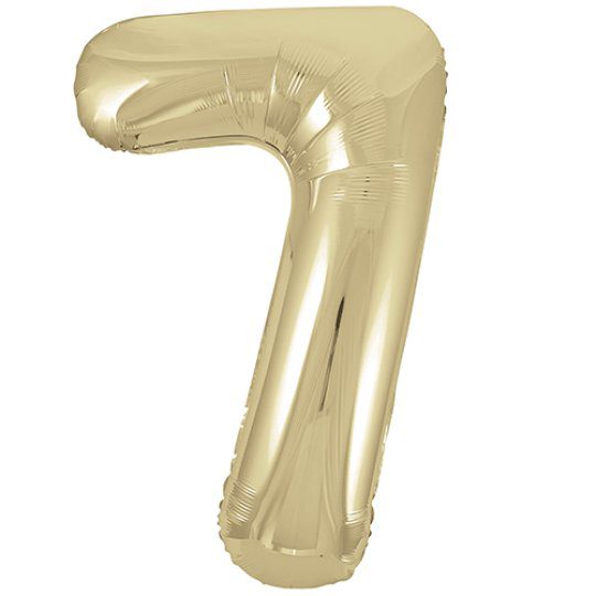 Unique 34 inch White Gold Foil Number Balloons Age 7