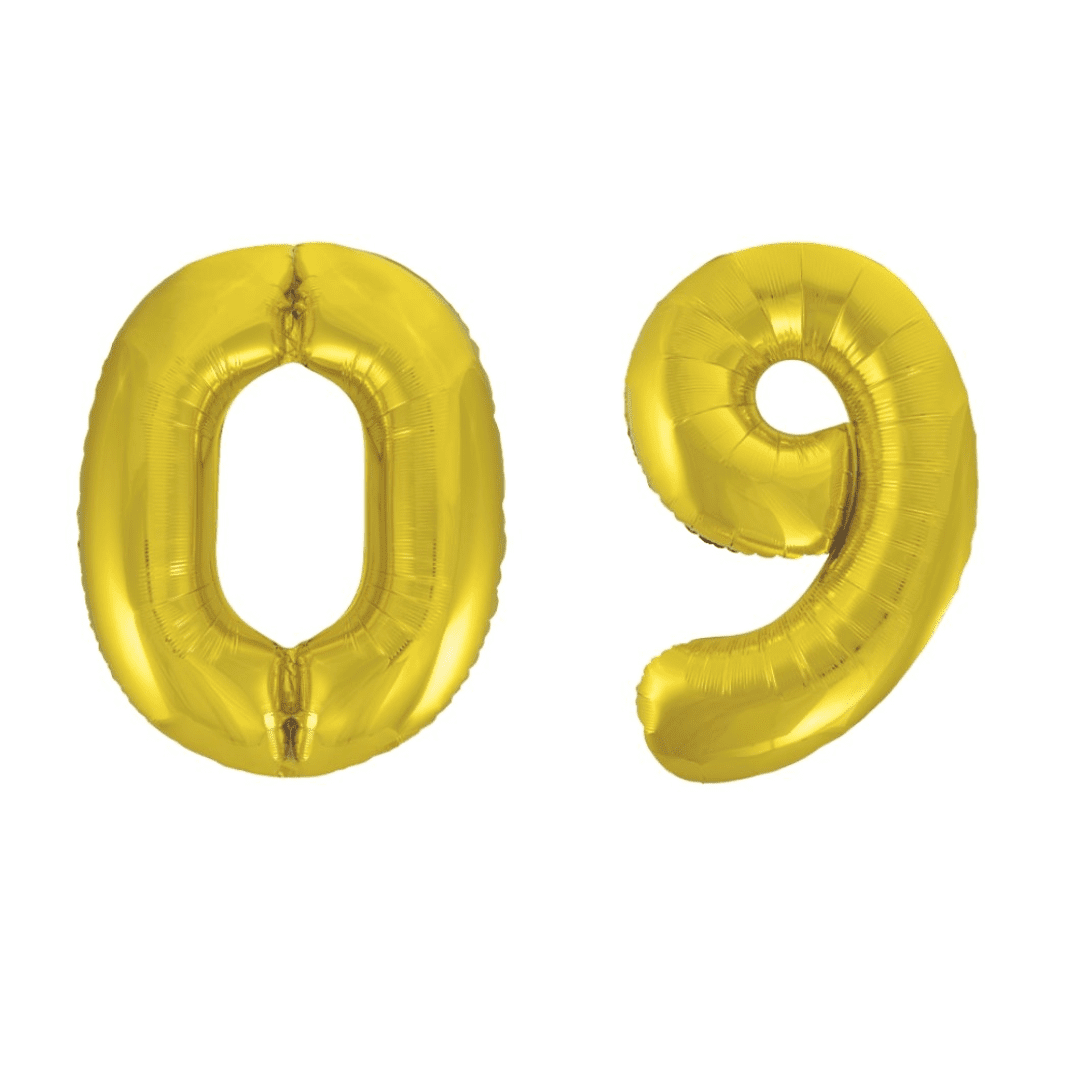 Unique 34 inch Gold Foil Number Balloons Age 0-9