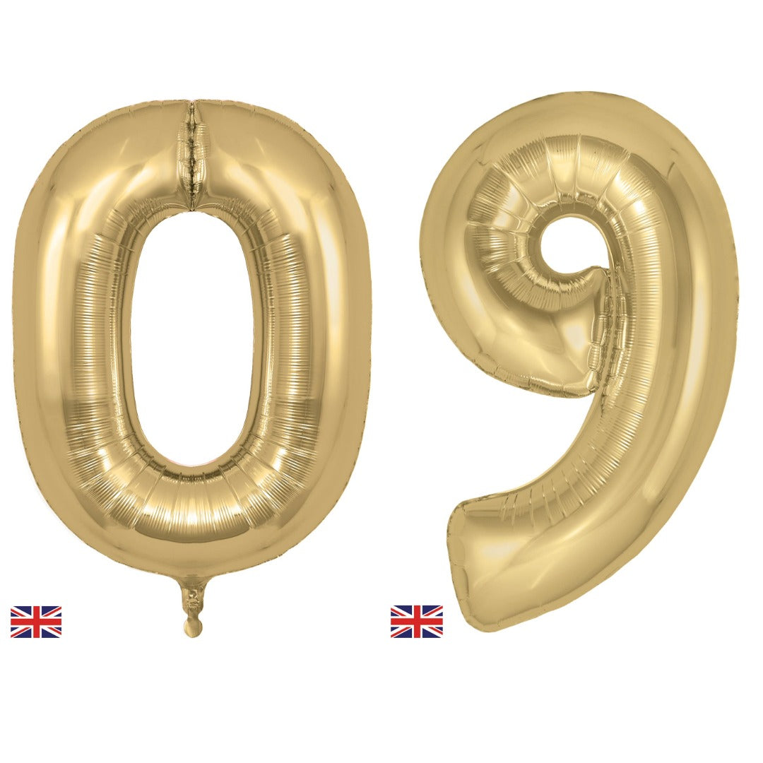 oaktree silk gold number foil balloons