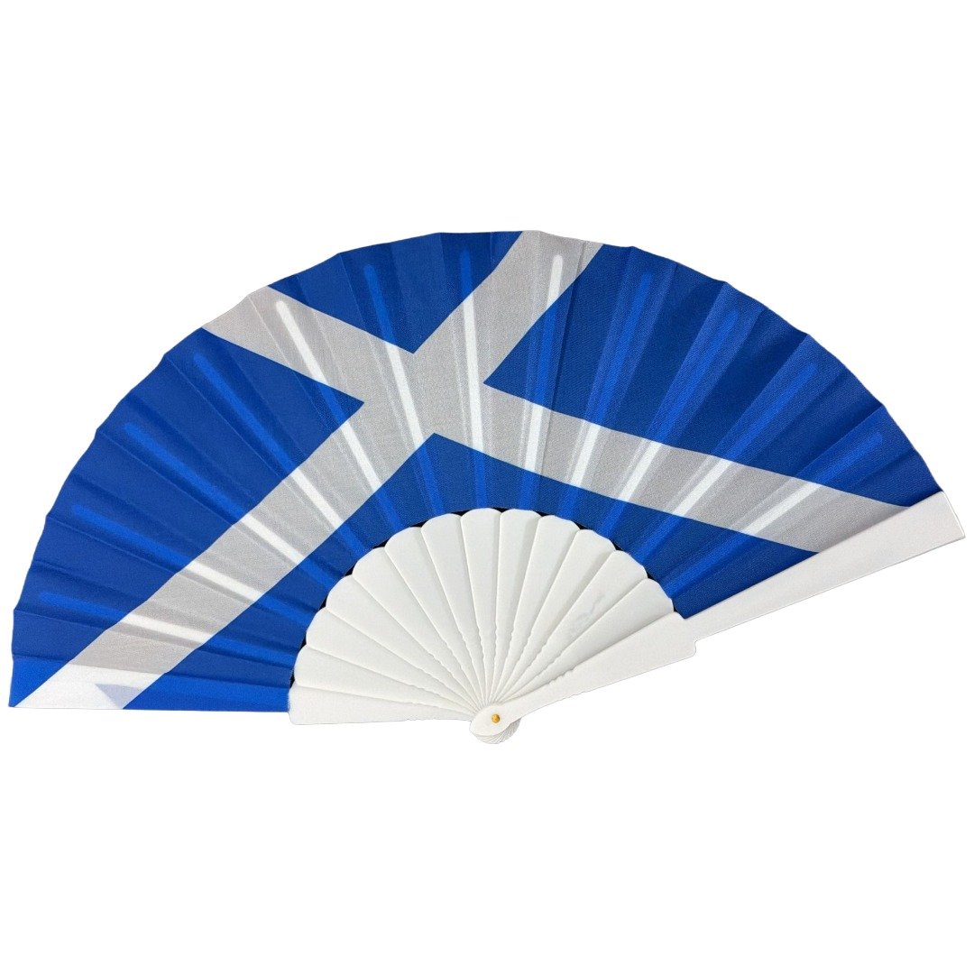 Scotland Saltire Foldable Blue & White Hand Fan