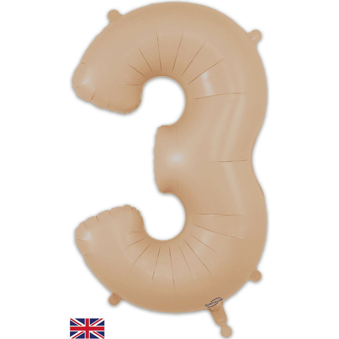 Oaktree 34 inch Number 3 Matte Nude Balloons_606739