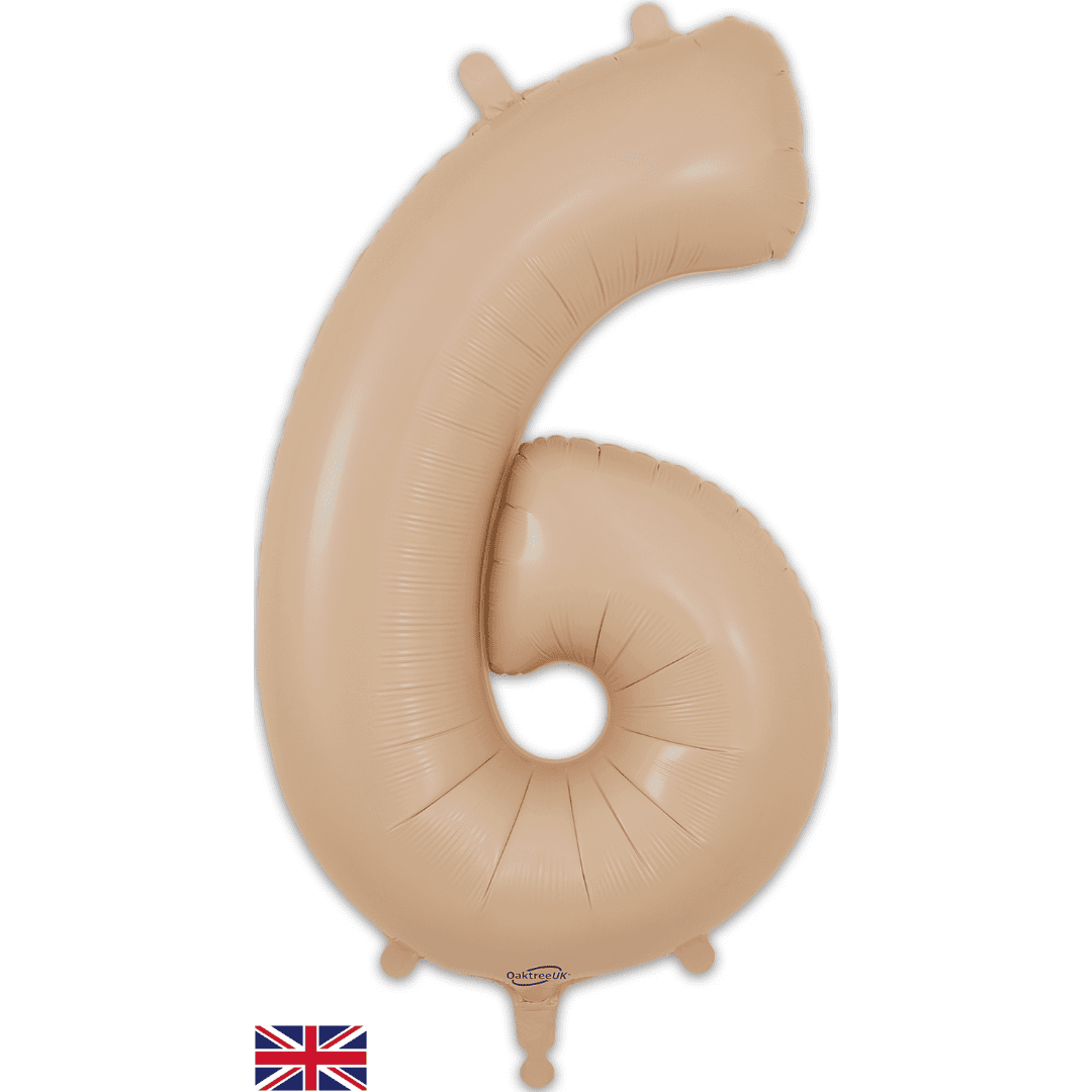 Oaktree 34 inch Number 6 Matte Nude Balloons_606760