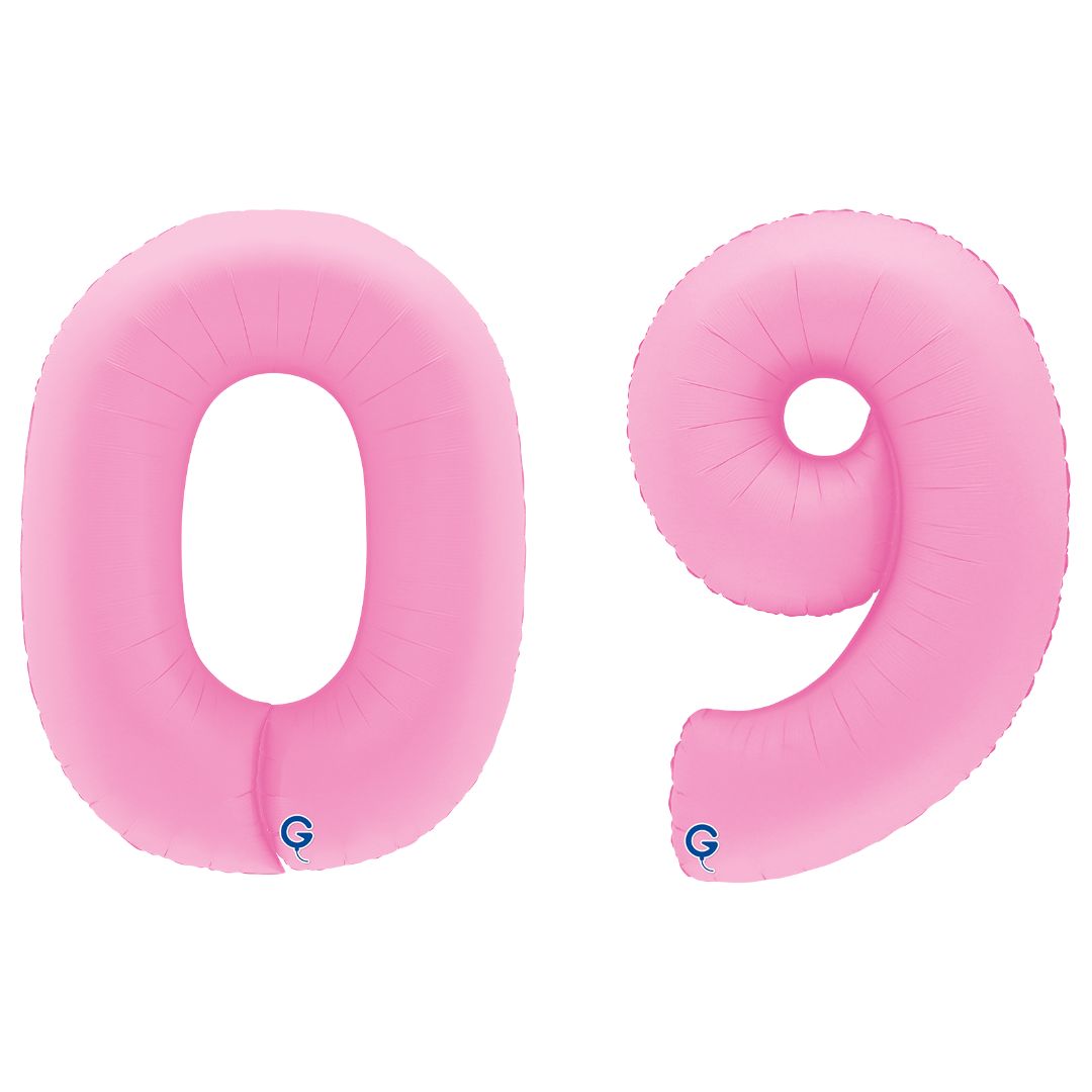 Grabo 40 inch Soft Matte Sakura Pink Foil Number Balloons
