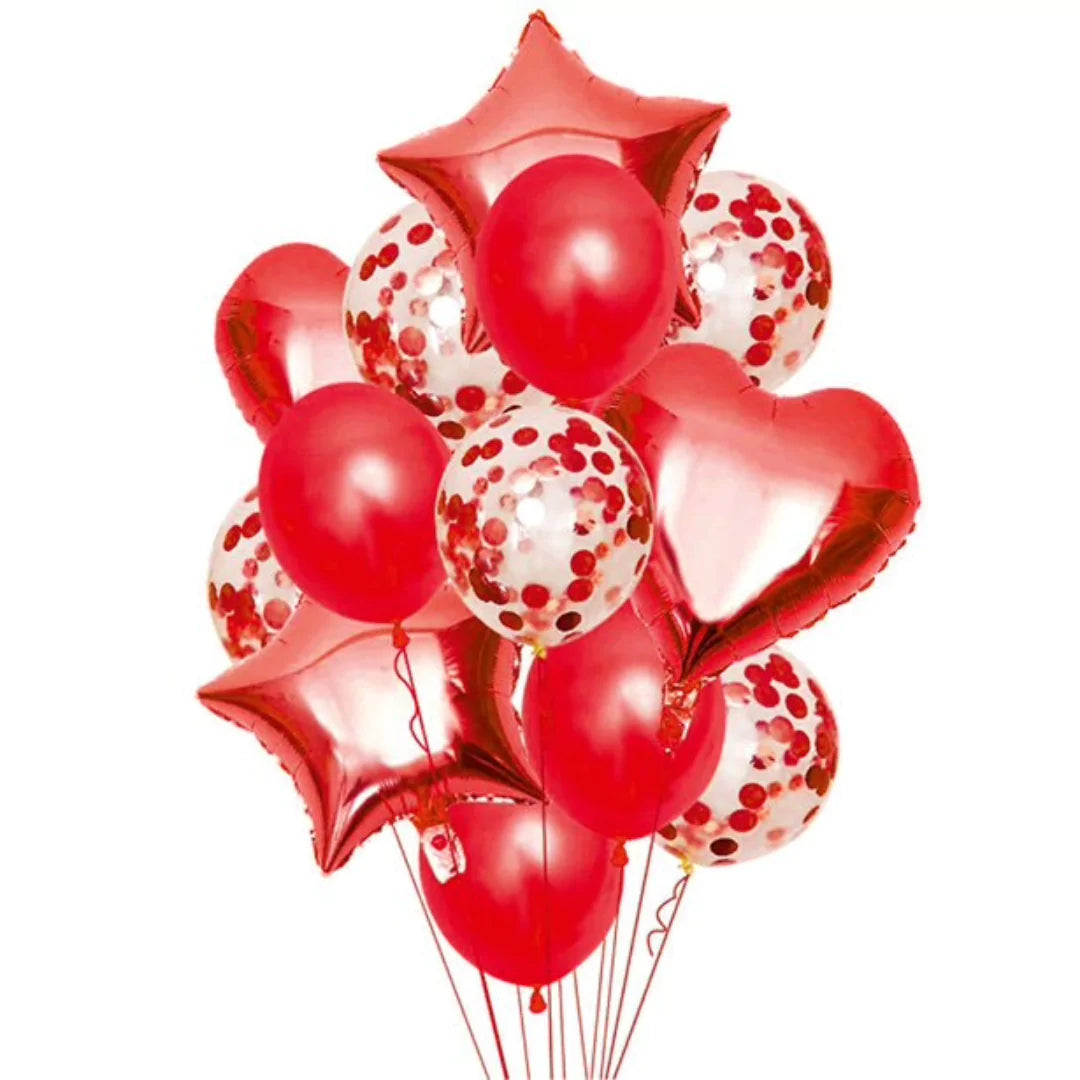 Ballunar Red Balloon Bouquet Foil Balloons