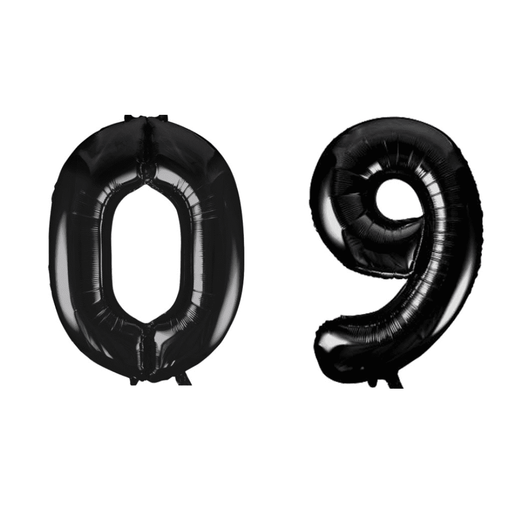 Unique 34 inch Black Foil Number Balloons Age 0-9