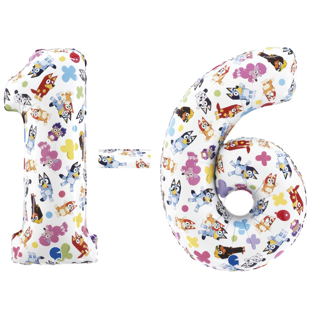 bluey number foil balloons grabo