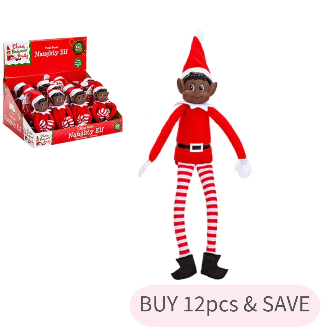 Elves Behavin Badly Chip the Elf 12 inch Red Long Leg Soft Body Vinyl Face Elf Doll with Hat (12pk) (Boy)