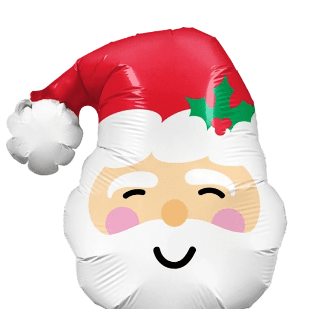 Qualatex 14 inch Smiley Santa Holly Hat Foil Balloon_27973(unpackaged)