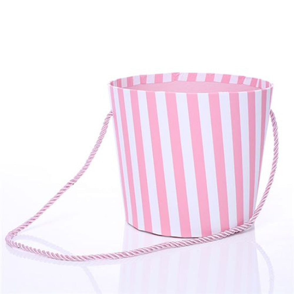 Pink & White Candy Stripe 14cm Elf Floral Pot