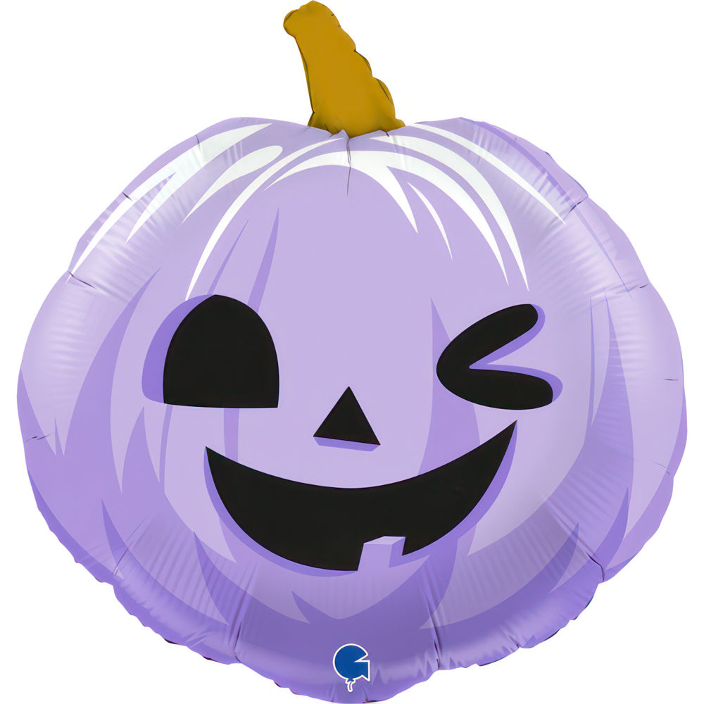 g72109Grabo 22 inch Funny Lilac Pumpkin Face Foil Balloon