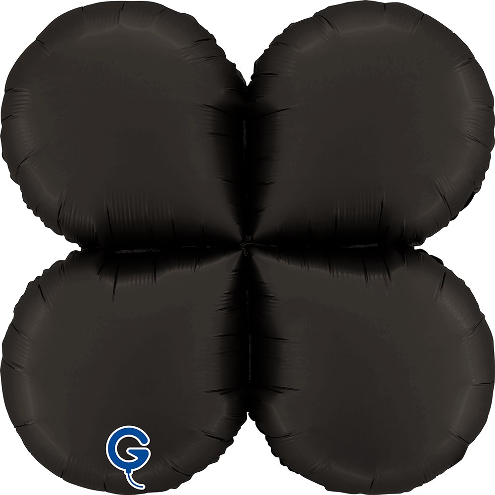 Grabo 26 inch Satin Fumé Black Base Hearts Mini Foil Balloon