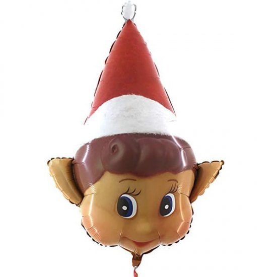 Grabo Christmas Elf with Santa Hat 34 inch Foil Balloon (unpackaged)_171106