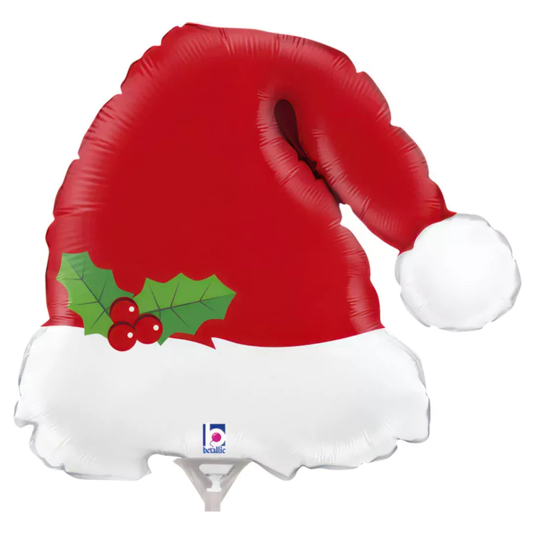 Grabo 9 inch Christmas Santa Hat Mini Foil Balloon (unpackaged)