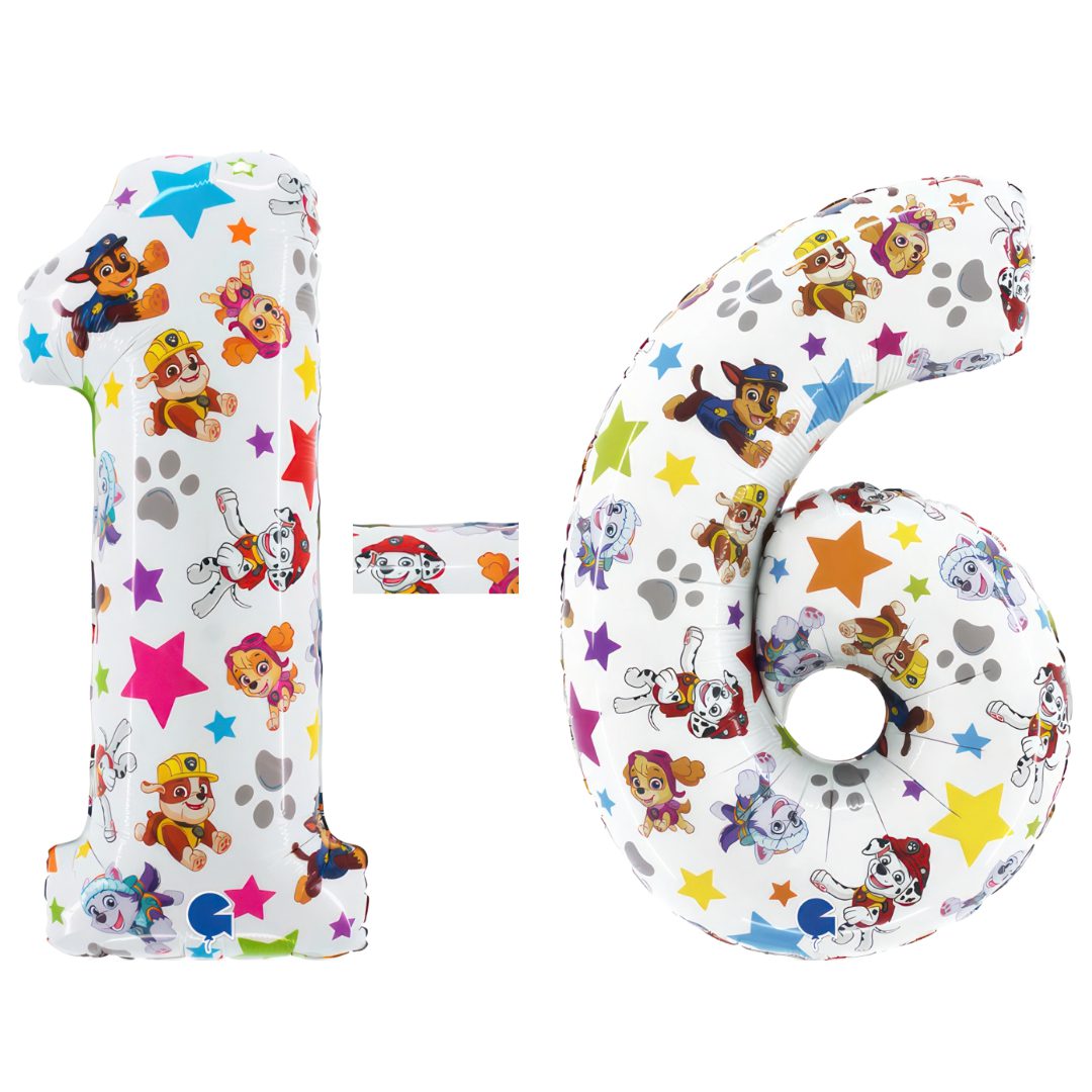 paw patrol number foil balloons grabo