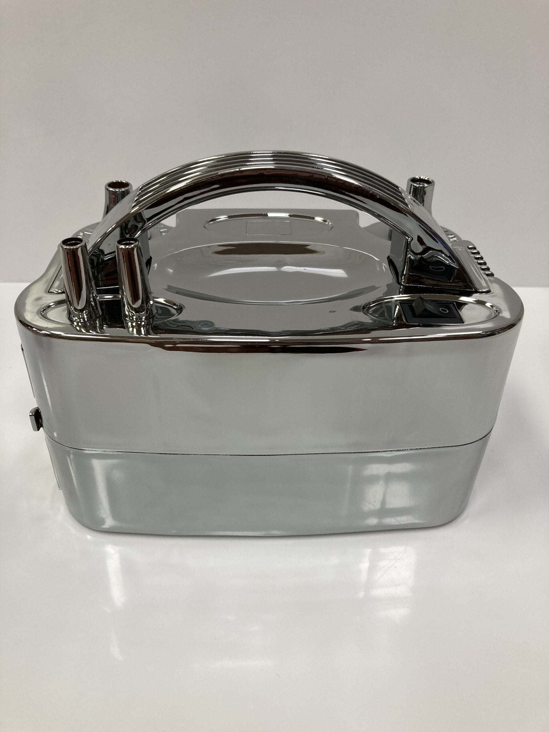 Shiny silver electric balloon pump