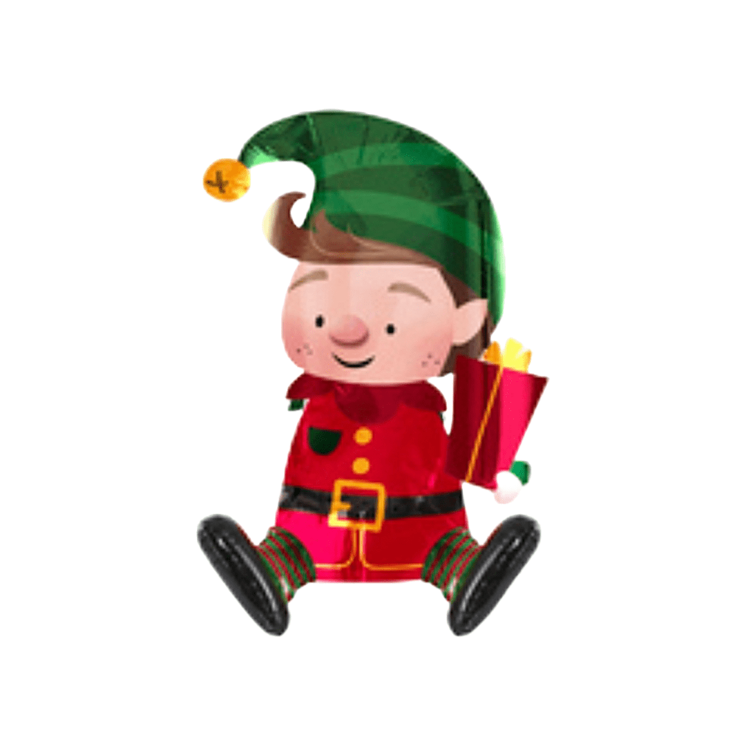 North Pole 18 inch Sitting Elf Foil Balloon_x-31810-bc