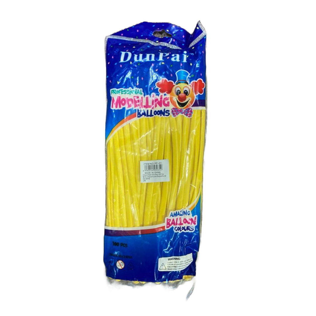 yellow modelling 260 balloons